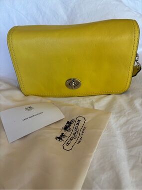Coach Yellow Leather Turnlock Crossbody